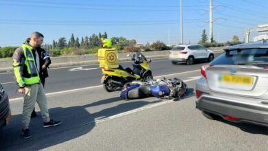 תאונת דרכים - כביש 4 - מד"א ירקון - אופנוע