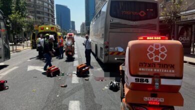 תל אביב תאונה אוטובוס אופנוע