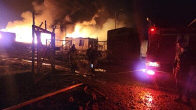 פיצוץ מחסן דלק - נגורנו קרבאך - ארמניה - אזרבייג'ן - לילה - שריפה - כבאים