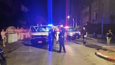 כוחות משטרה - נפילת רקטה - תל אביב - לילה