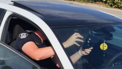 שוטר בתוך רכב - בדיקת משטרה